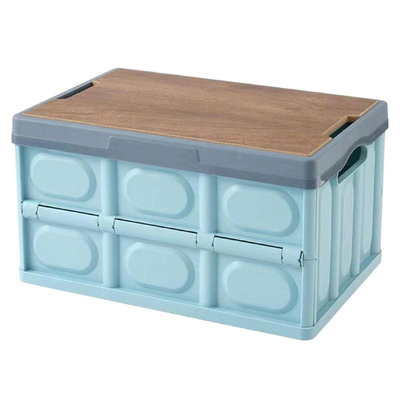 GENERICO - Caja Organizadora Plegable 29x35x52cm Plastico Celeste