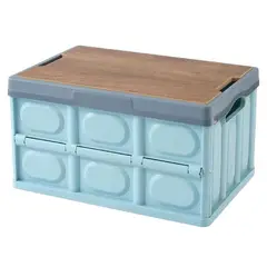 GENERICO - Caja Organizadora Plegable 29x35x52cm Plastico Celeste