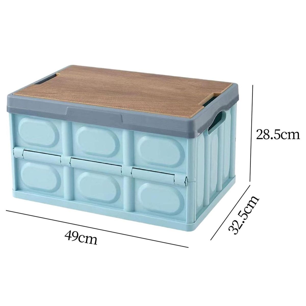 GENERICO - Caja Organizadora Plegable 29x35x52cm Plastico Celeste