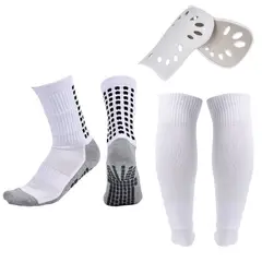 KOKILA - Calcetines Futbol Antideslizantes Con Espinilleras 3 Pack
