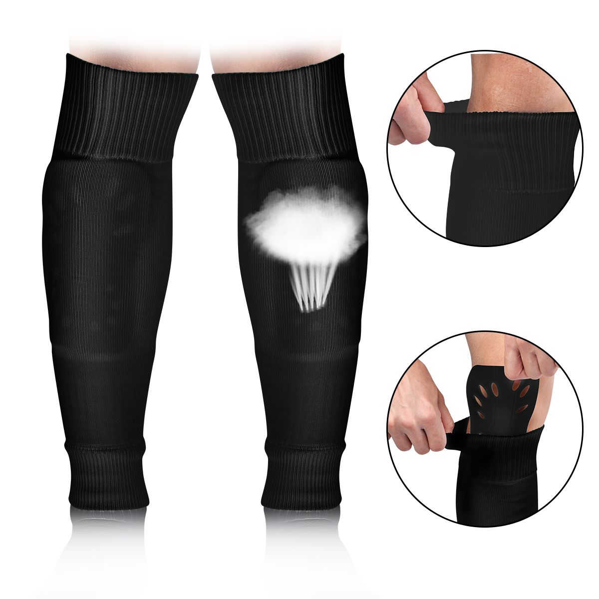 KOKILA - Kit Futbol 3 en 1 Calcetas Antideslizantes Canilleras Pro