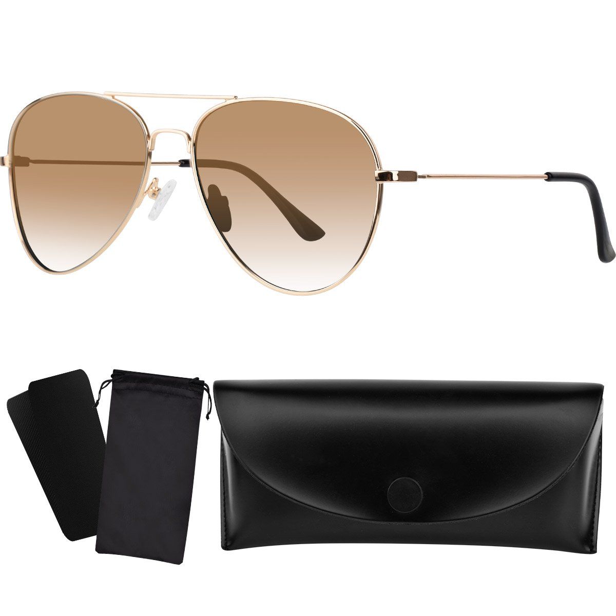KOKILA - Lente De Sol Polarizado Estilo Aviador Uv 400 Marco De Metal