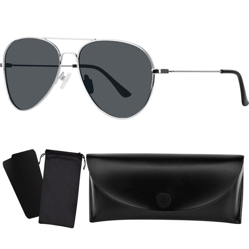 KOKILA - Lente De Sol Polarizado Estilo Aviador Uv 400 Marco De Metal