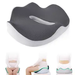 EVERSO - Cojín Asiento Espuma Viscoelastico Coxis Ortopédico Auto Oficina Hogar