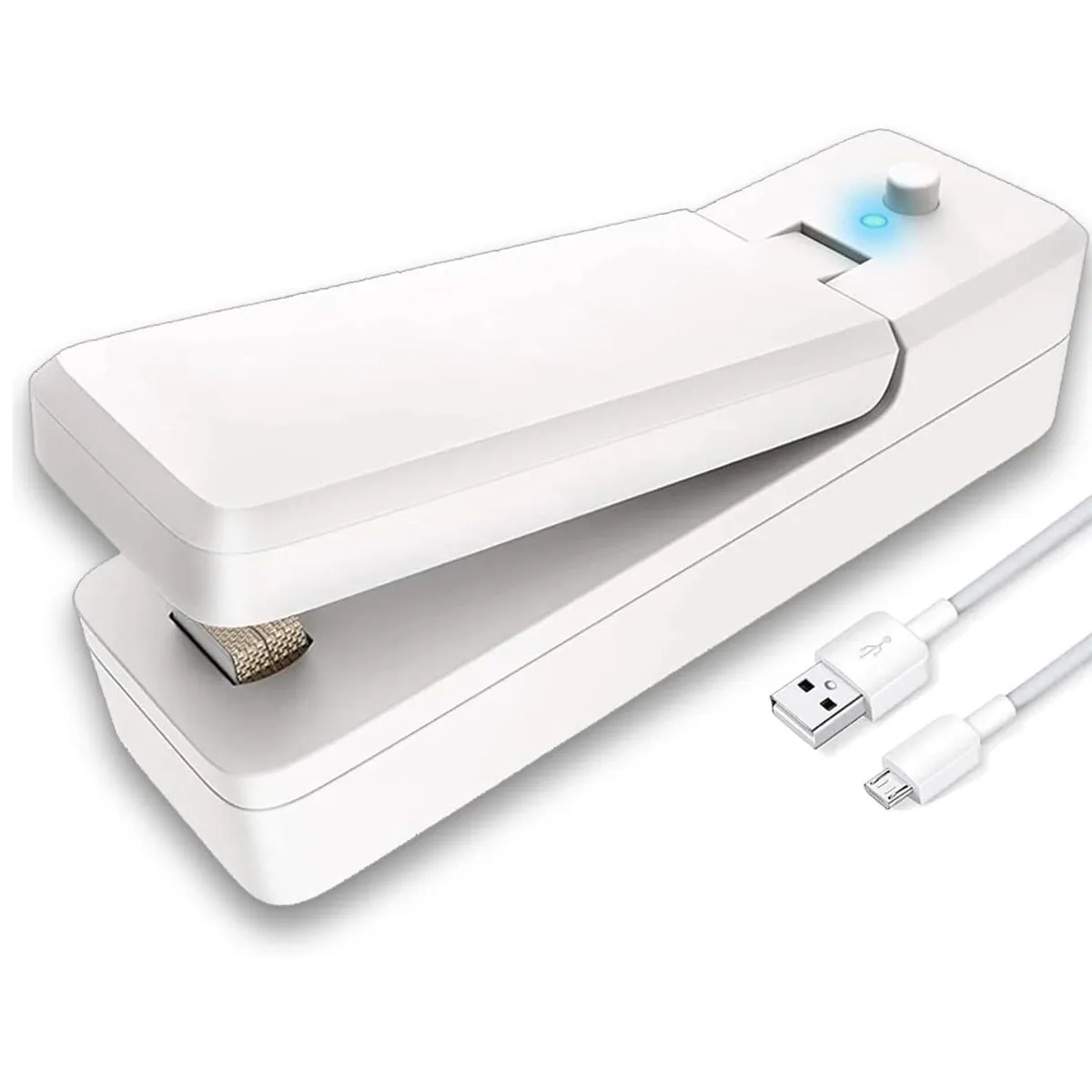 WELDMON - Sellador de bolsas de plástico sellador recargable USB-Blanco