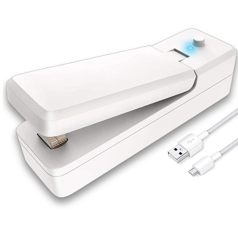 WELDMON - Sellador de bolsas de plástico sellador recargable USB-Blanco