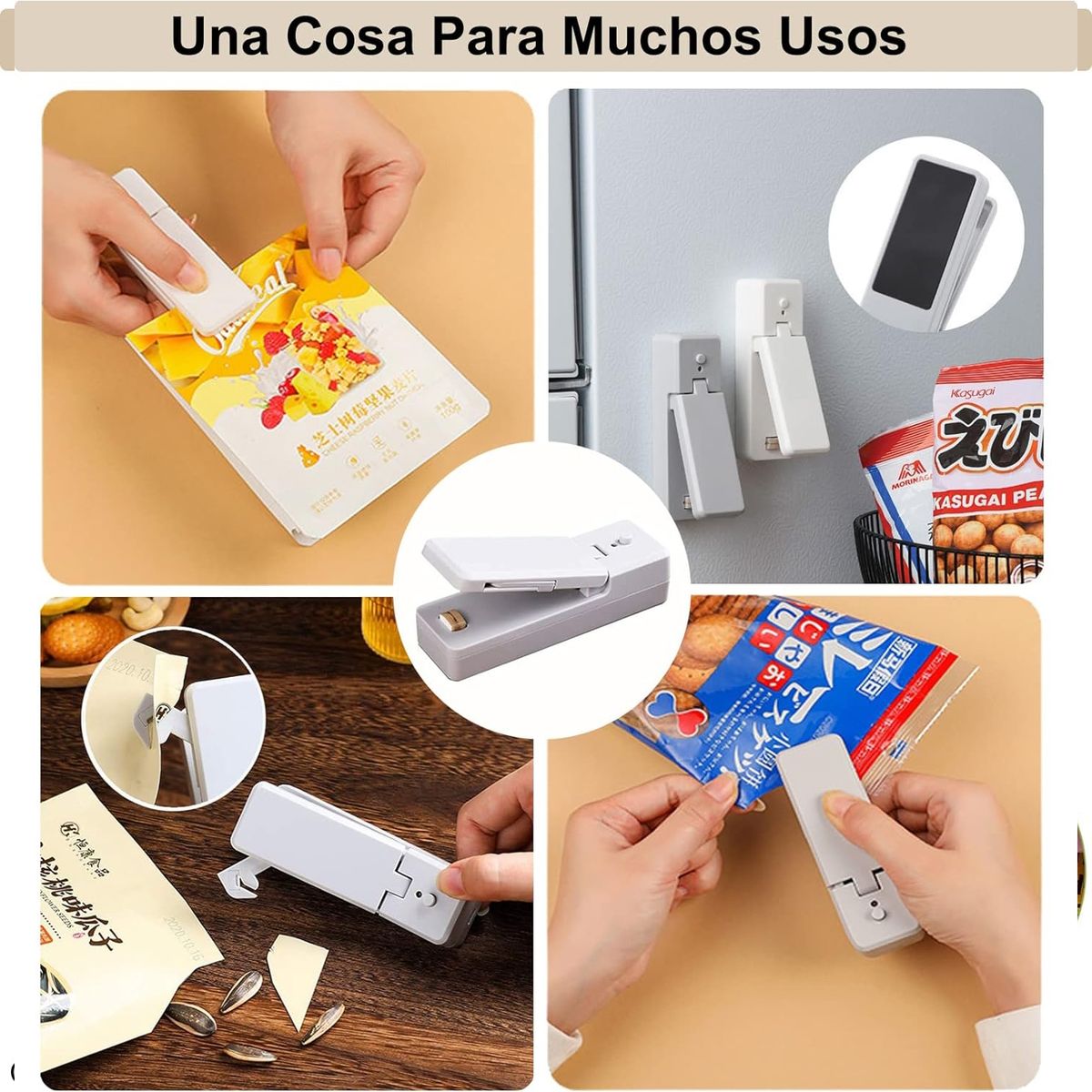 WELDMON - Sellador de bolsas de plástico sellador recargable USB-Gris