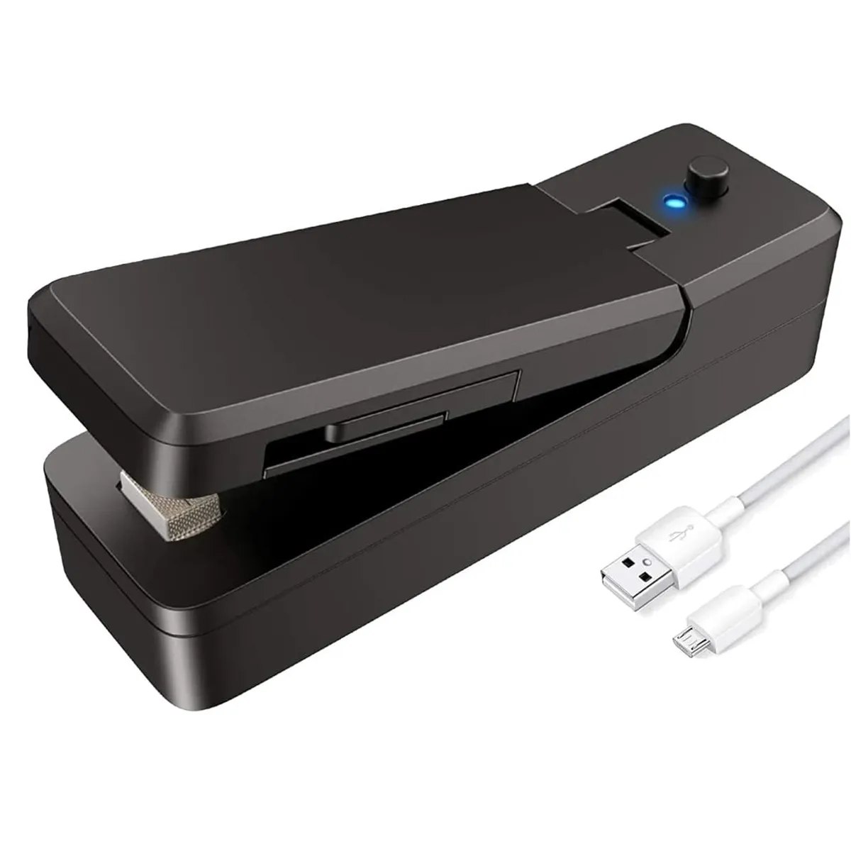 WELDMON - Sellador de bolsas de plástico sellador recargable USB-Negro