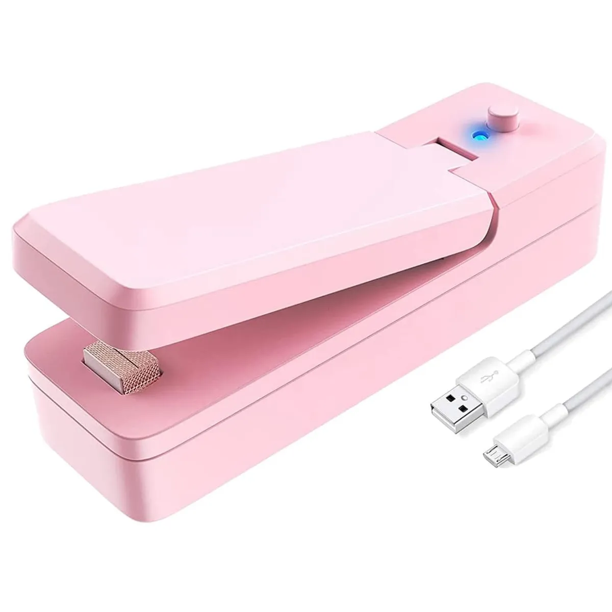 WELDMON - Sellador de bolsas de plástico sellador recargable USB-Rosa
