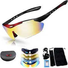LELOX - Gafas de Sol Polarizadas de Deportivas Negro