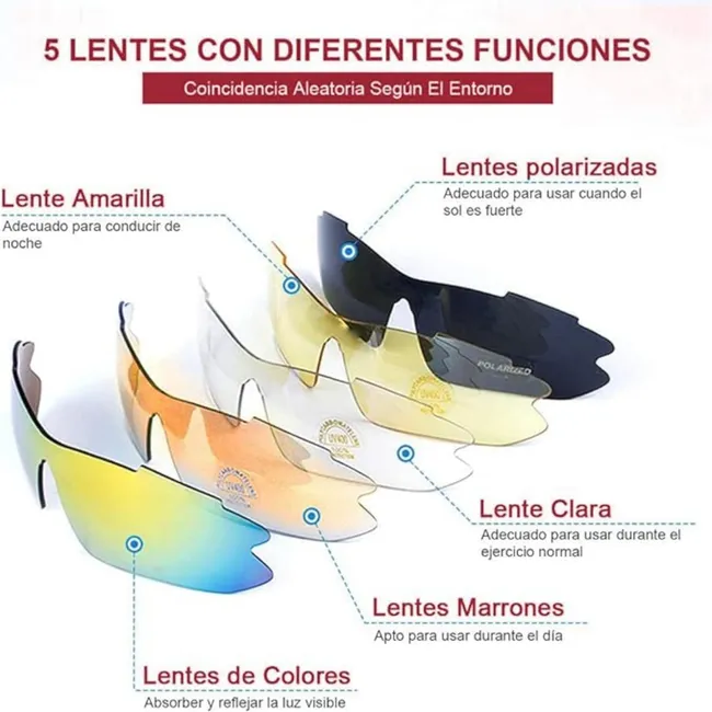 LELOX - Gafas de Sol Polarizadas de Deportivas Negro