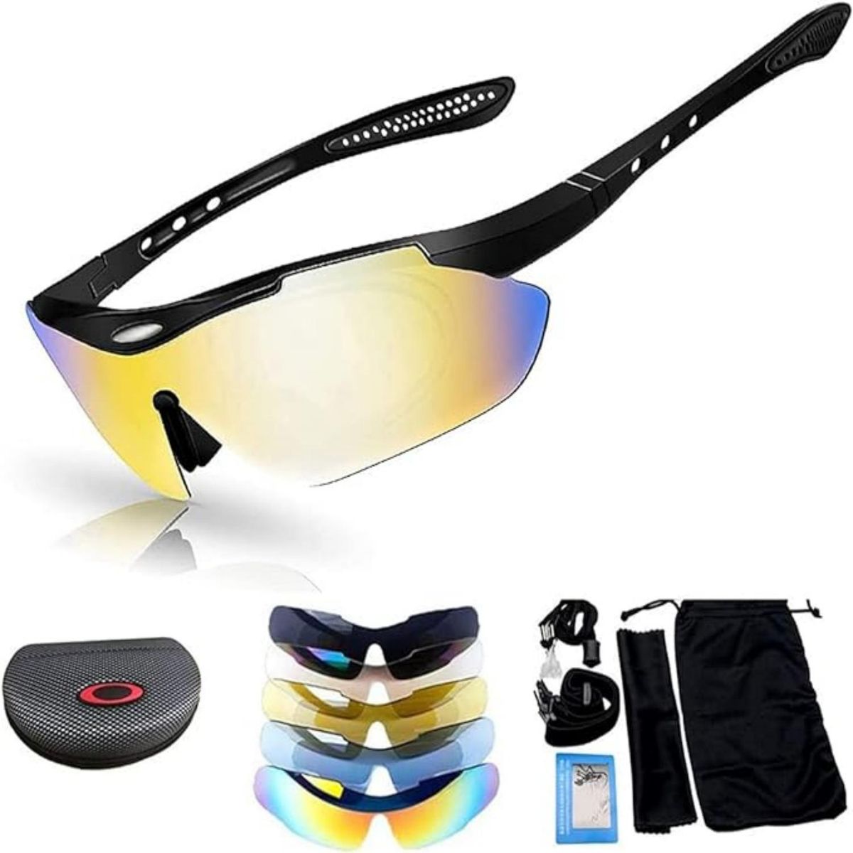 LELOX - Gafas de Sol Polarizadas de Deportivas Negro