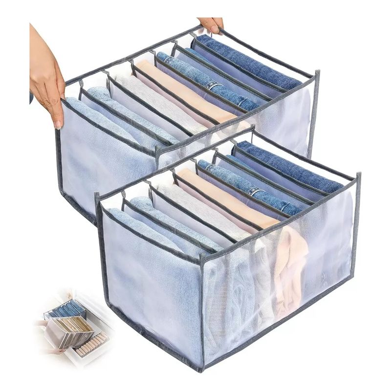KUANGYE - Pack 2 Organizador De Ropa Jeans Pantalones Camisas Armario