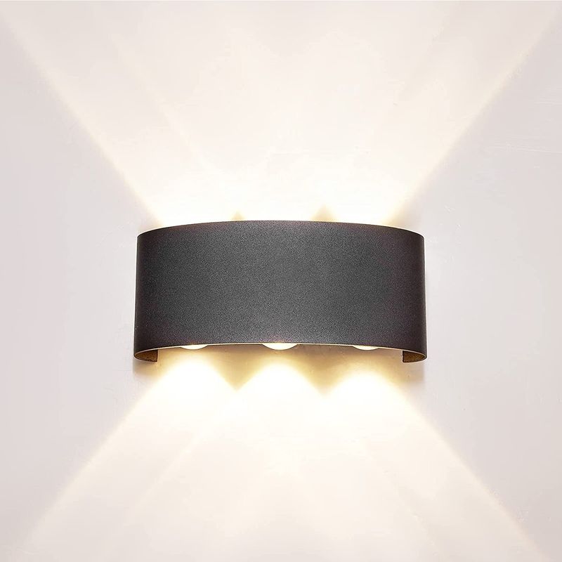 WELDMON - Lámpara LED de 6W Pared para patios jardines-Negro