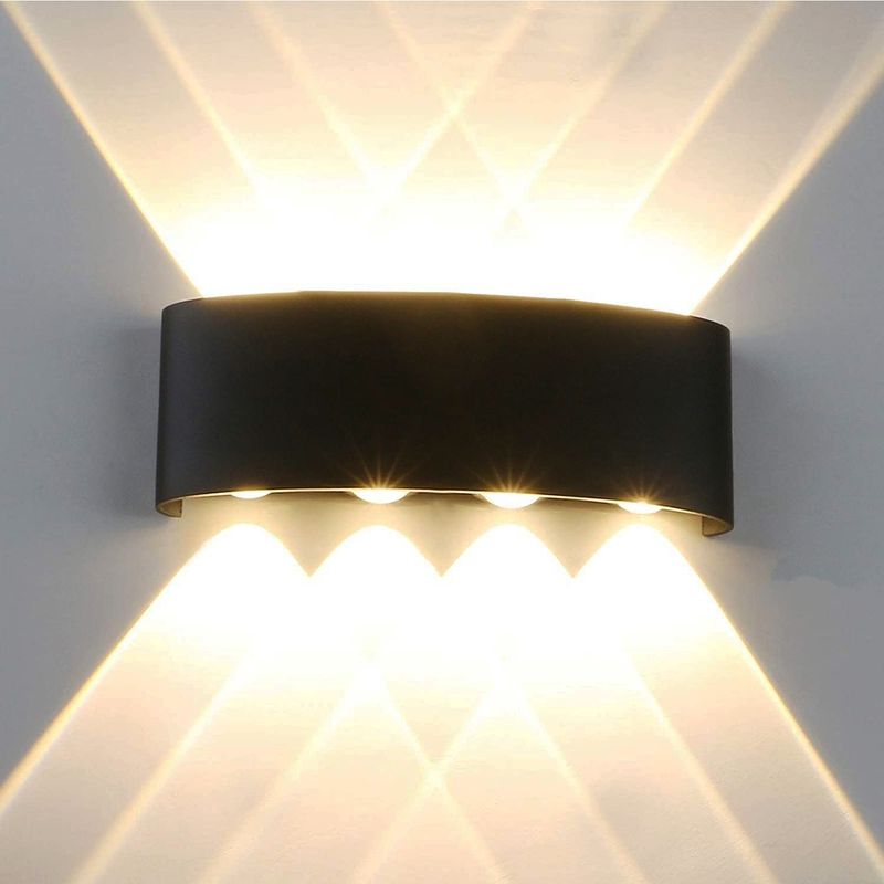 WELDMON - Lámpara LED de 8W Pared para patios jardines-Negro