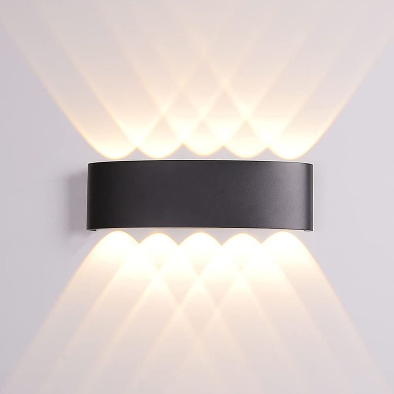 WELDMON - Lámpara LED de 10W Pared para patios jardines-Negro