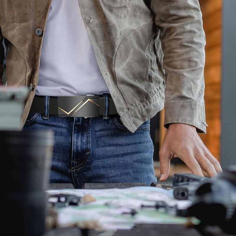 KOKILA Cinturón Hombre Cuero De Vacuno Con Hebilla Automática