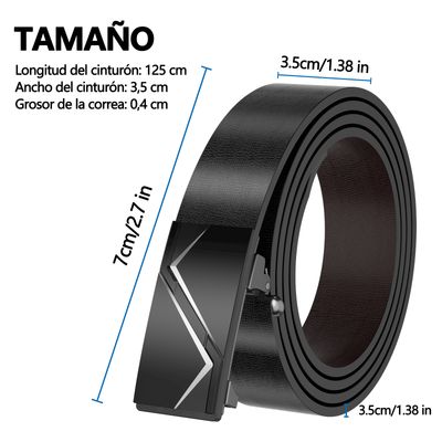 Imagen 2 del producto Cinturón Hombre Cuero De Vacuno Con Hebilla Automática 125cm