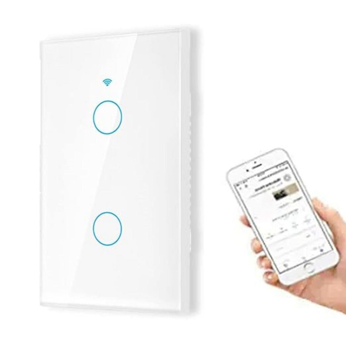 LELOX - Interruptor Luz Pared Inteligente Wifi 2 Vías（Blanco）