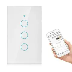 LELOX - Interruptor Luz Pared Inteligente Wifi 3 Vías（Blanco）