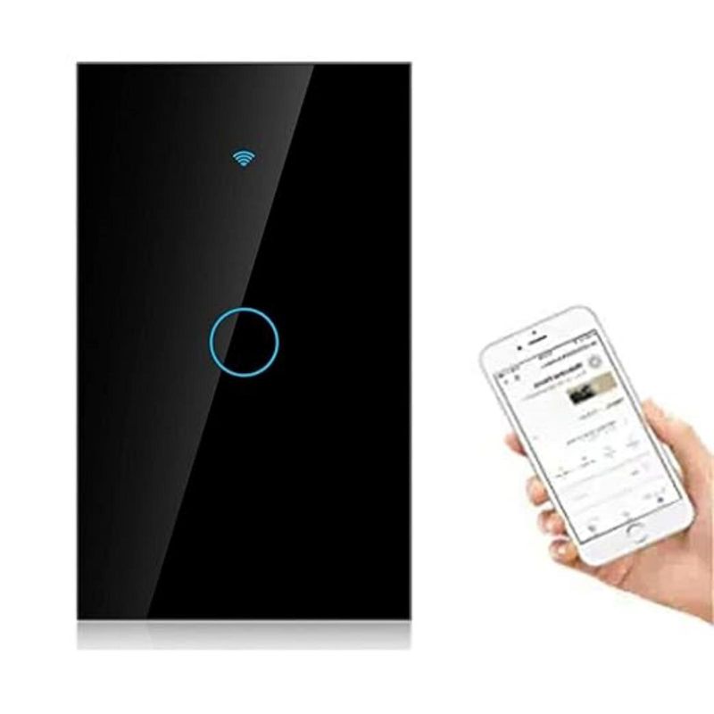 LELOX - Interruptor Luz Pared Inteligente Wifi 1 Vías（Negro）
