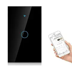 LELOX - Interruptor Luz Pared Inteligente Wifi 1 Vías（Negro）