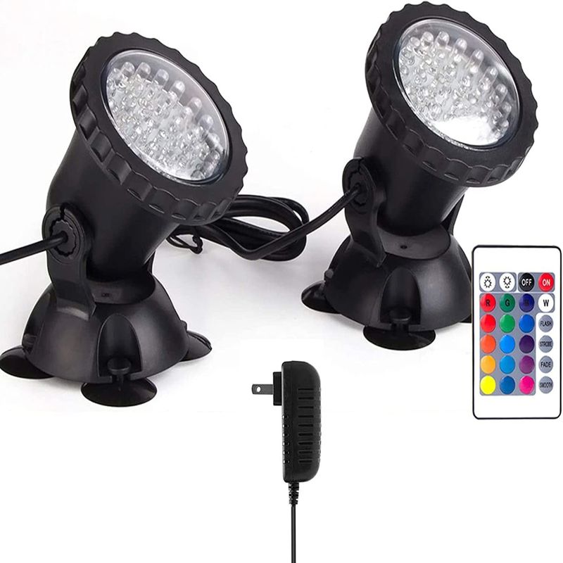 COREJOY - Pack 2 Foco Luz Led Para Piscina Sumergibles ajustable 180°