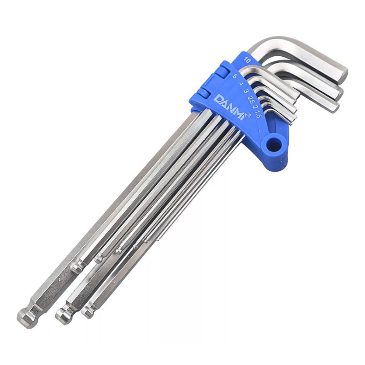 GENERICO - Juego De 9 Llaves Hexagonales De Bola En L Larga Danmi