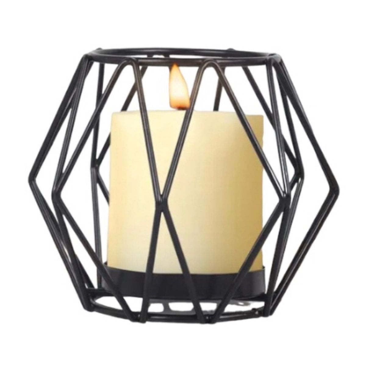 MERCADO CBF - Candelabro Geométrico Minimalista De Hierro Decorativo