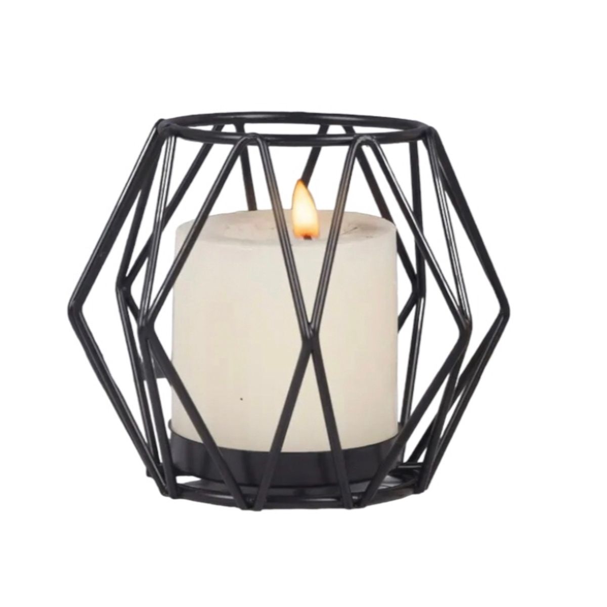 MERCADO CBF - Candelabro Geométrico Minimalista De Hierro Decorativo