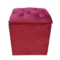 Pouf Baul Burdeo Felpa Botone 40x33x45 Rimar