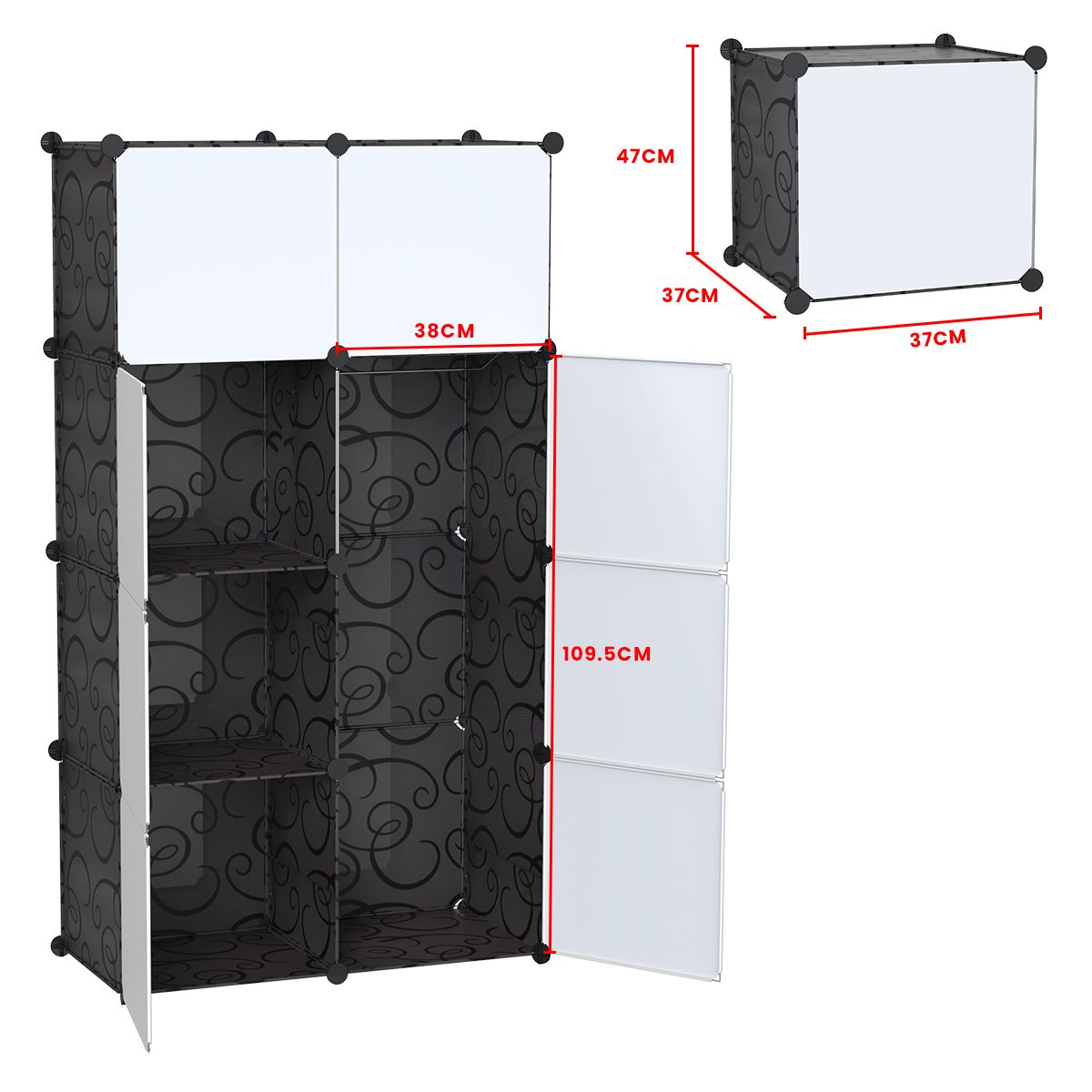 EDWINAYY - Armario Organizador Modular Con 8 Cubos Armario Armable