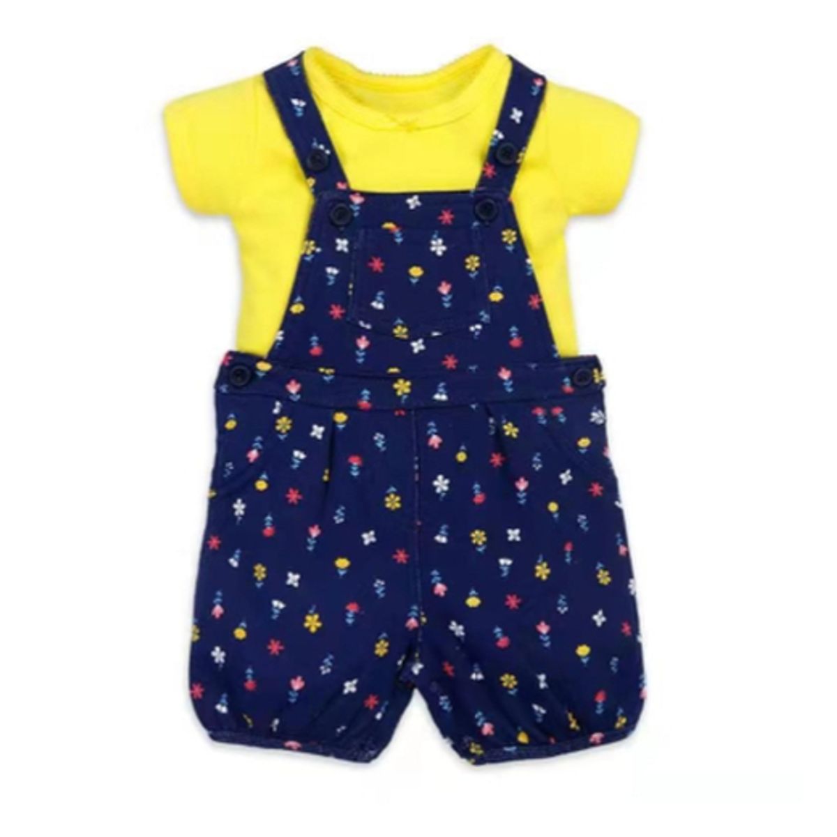 TEDMIMAK - Jardinera 2 piezas verano niña de 0 a 18 meses amarilla