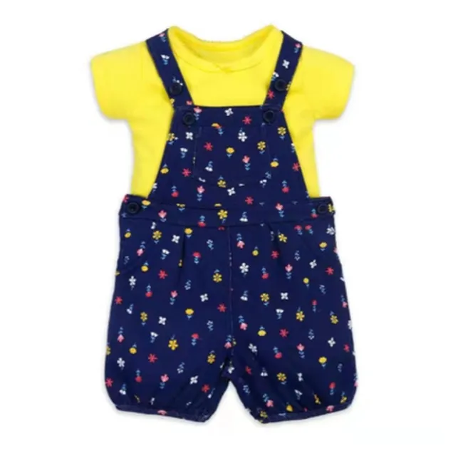 TEDMIMAK - Jardinera 2 piezas verano niña de 0 a 18 meses amarilla