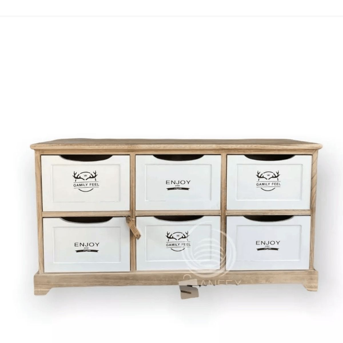 GENERICO - Mueble Lacado 6 Cajones Vintage - S4047