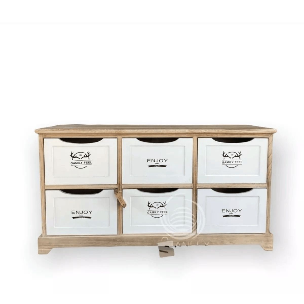 GENERICO - Mueble Lacado 6 Cajones Vintage - S4047