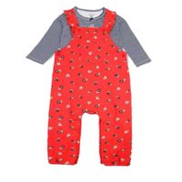 Jardinera 2 piezas verano niña de 0 a 18 meses rojo