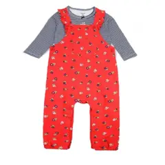 TEDMIMAK - Jardinera 2 piezas verano niña de 0 a 18 meses rojo