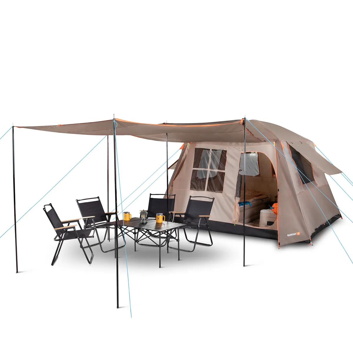 BOSSCAMP - Carpa Camping Quintay 6 Personas Bosscamp 3000 Mm Techo Largo Toldo Extendido
