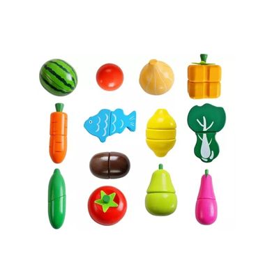 Imagen 2 del producto Set De Frutas Y Verduras De Madera Juguete Didáctico 17pzs