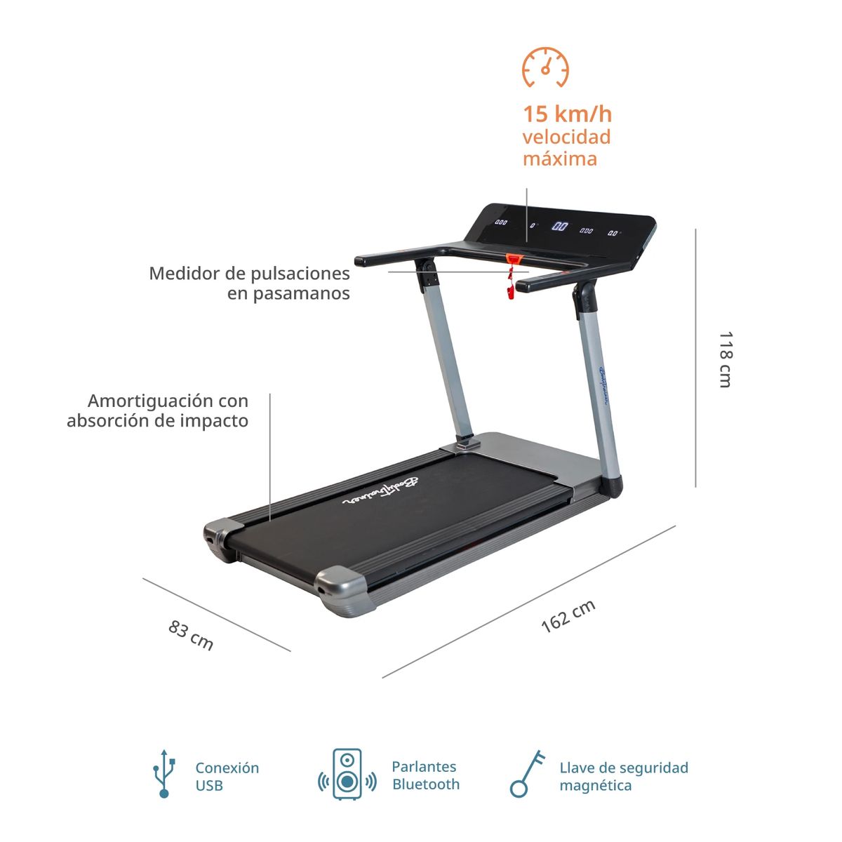 BODYTRAINER - Trotadora Eléctrica Bodytrainer Runner Dyn 650 Con App Zwift