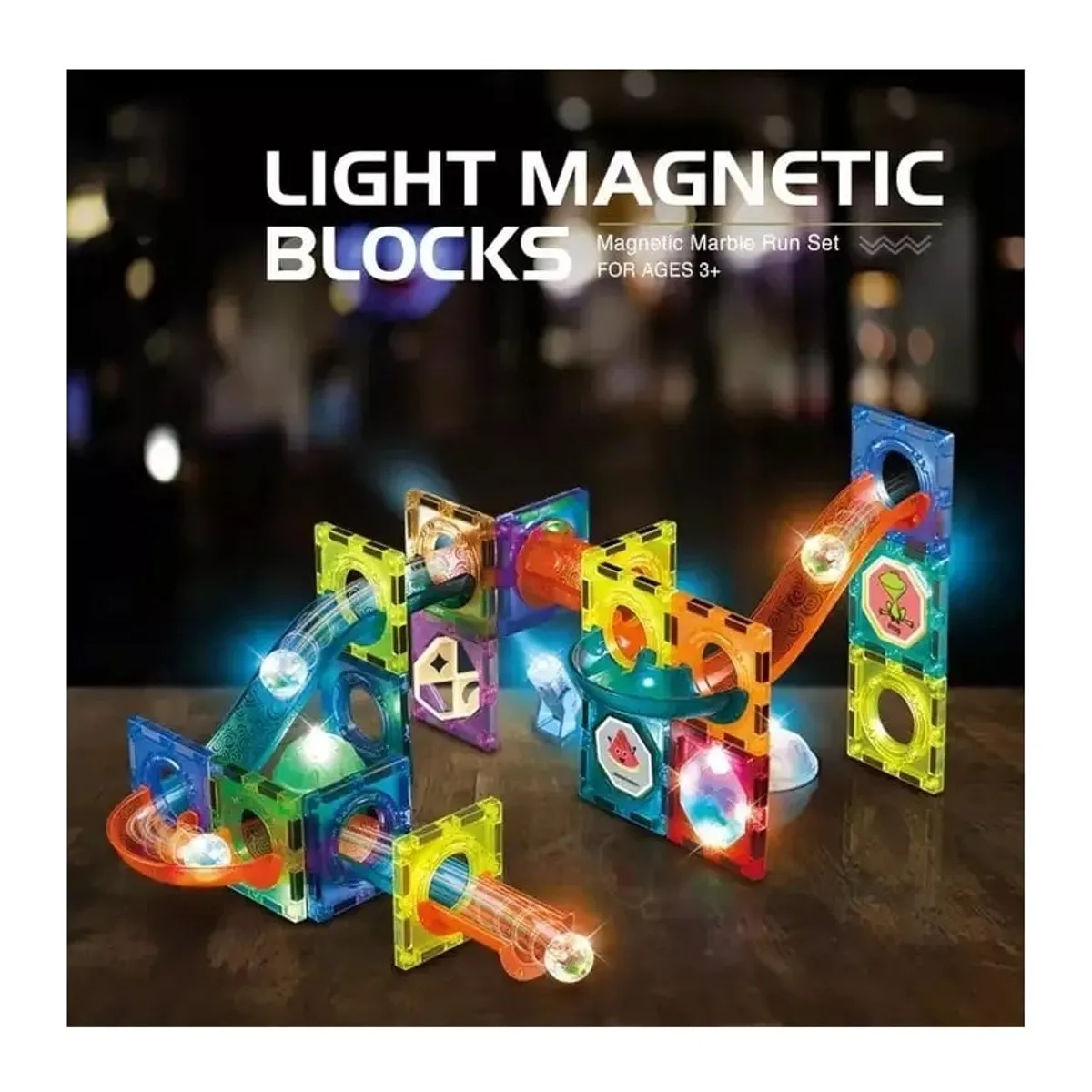 GENERICO - Set De Bloques Construcción 40 Piezas Magnéticas Luminosos