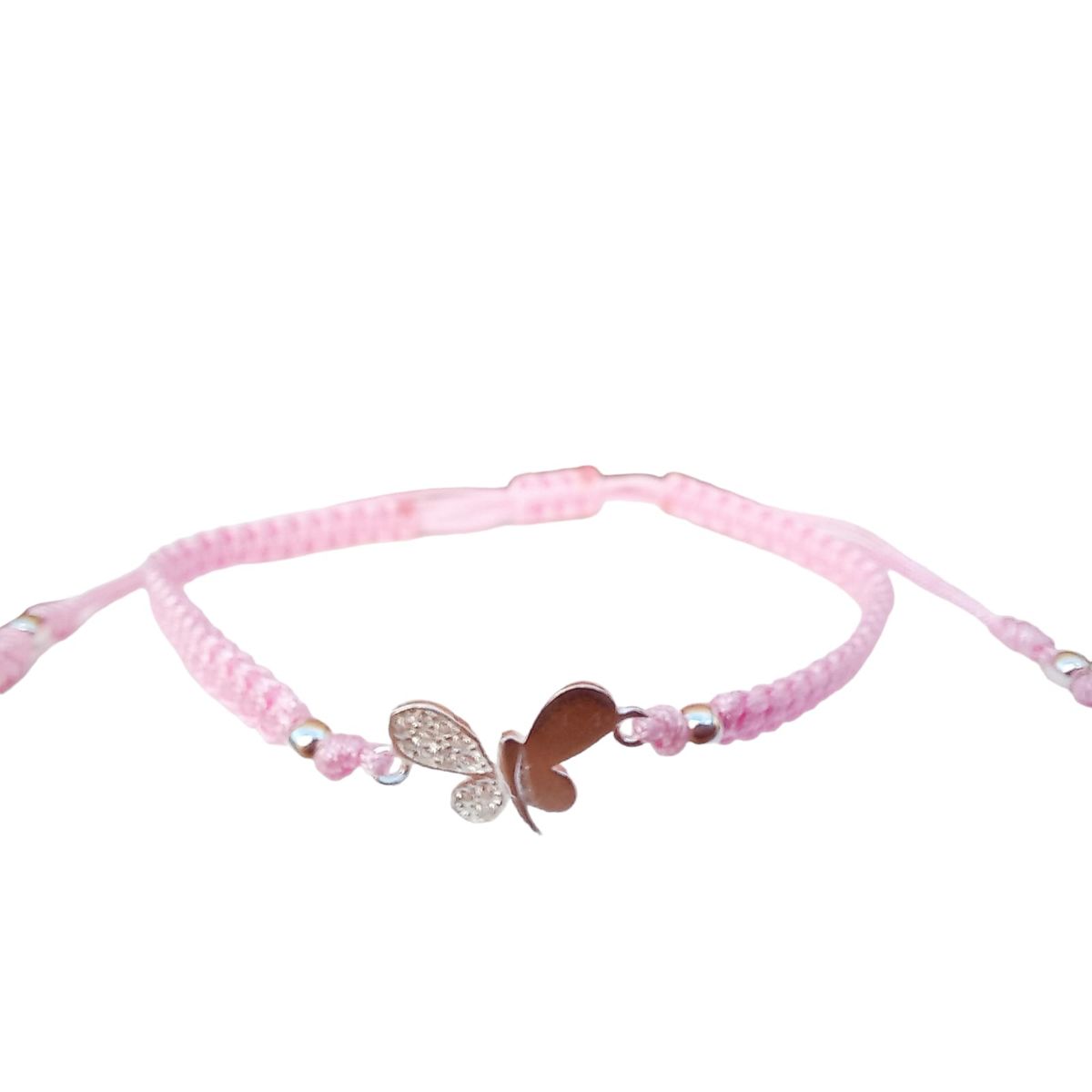GENERICO - Pulsera hilo rosado y mariposa