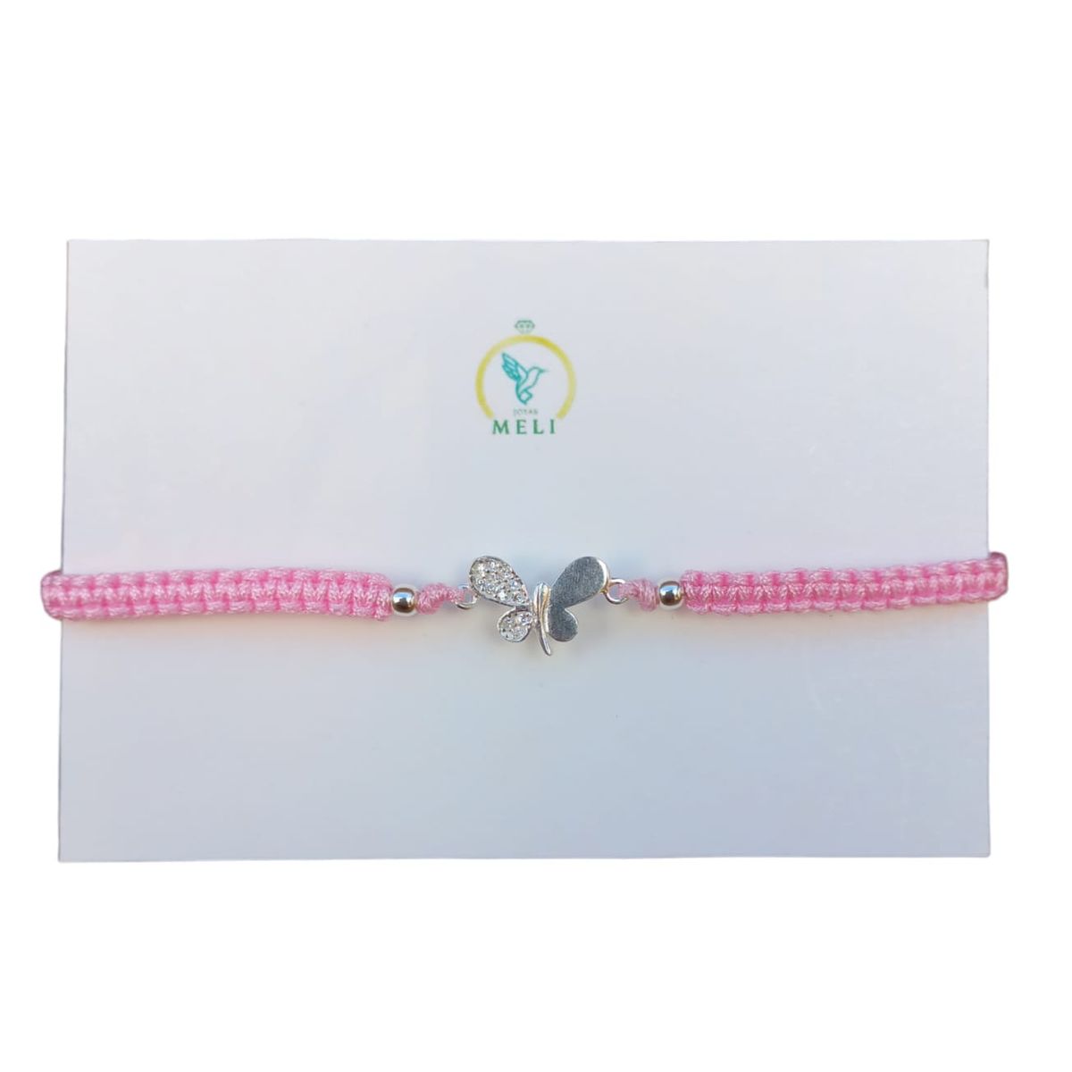 GENERICO - Pulsera hilo rosado y mariposa