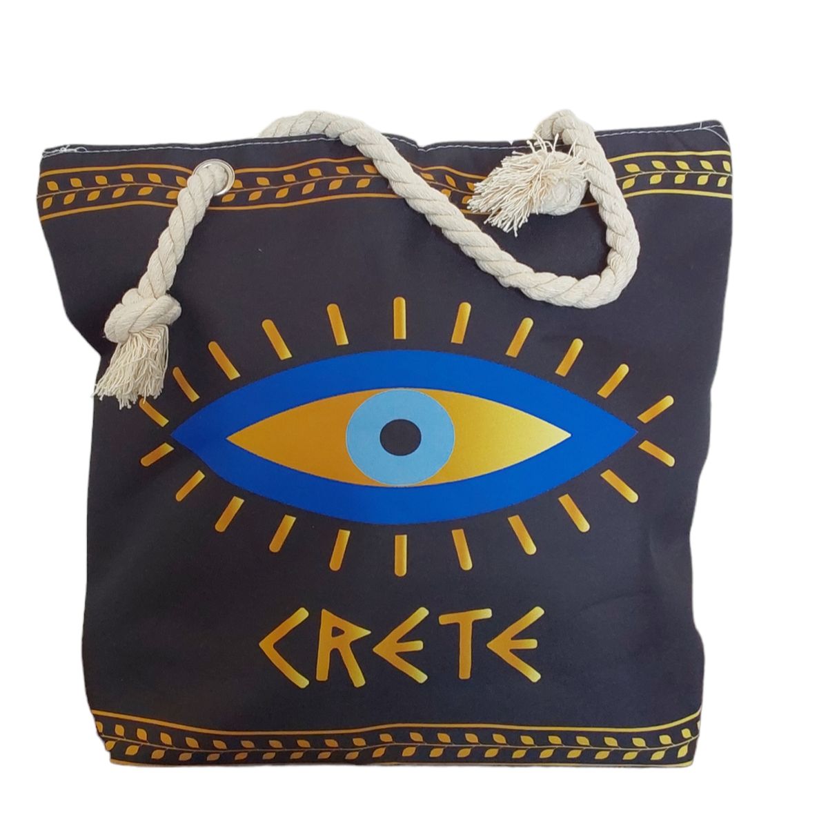 GENERICO - Bolso Playero Estampado - Negro - Talla única