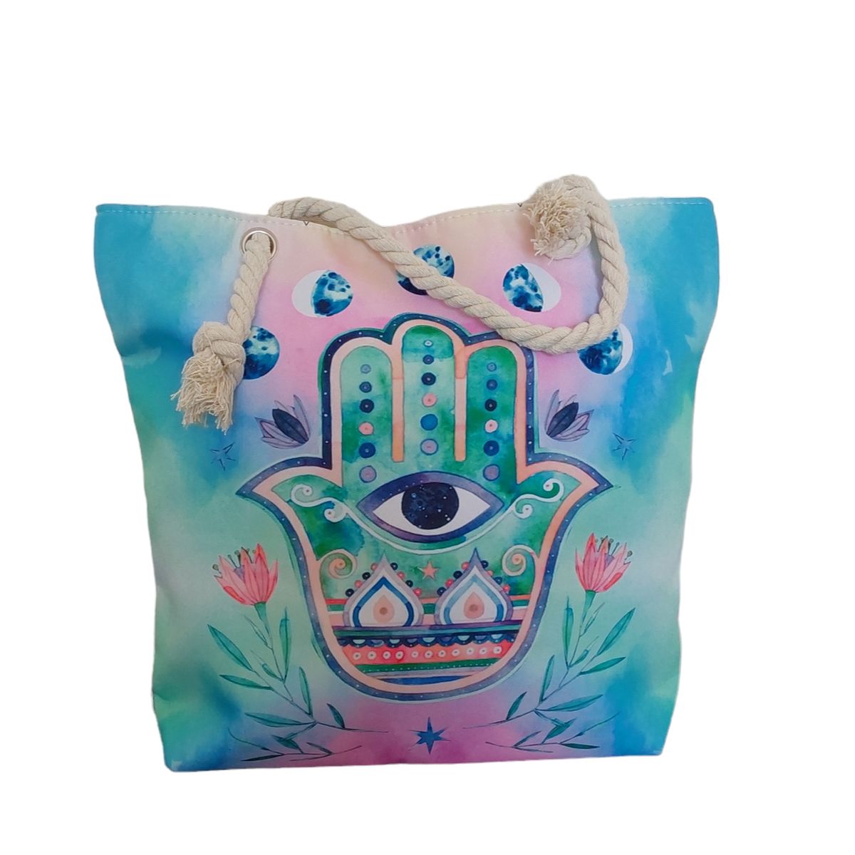 GENERICO - Bolso Playero Estampado - Rosa - Talla única