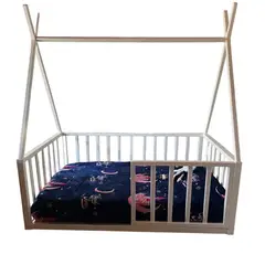 GENERICO - Cama Tipi Montessori con Baranda 1.5 plaza
