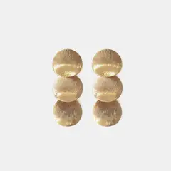 PSK JOYAS - Aro Mujer Satinado Enchape oro 18kt Circulos Bali
