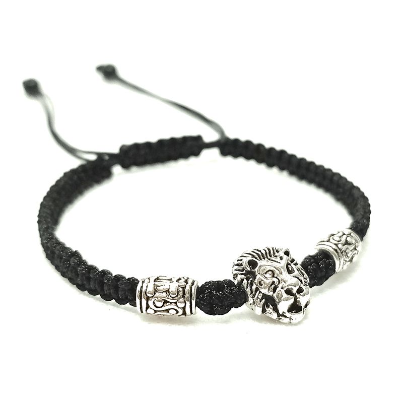 GENERICO - Pulsera Hilo Negro con Dije de León