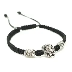 GENERICO - Pulsera Hilo Negro con Dije de León